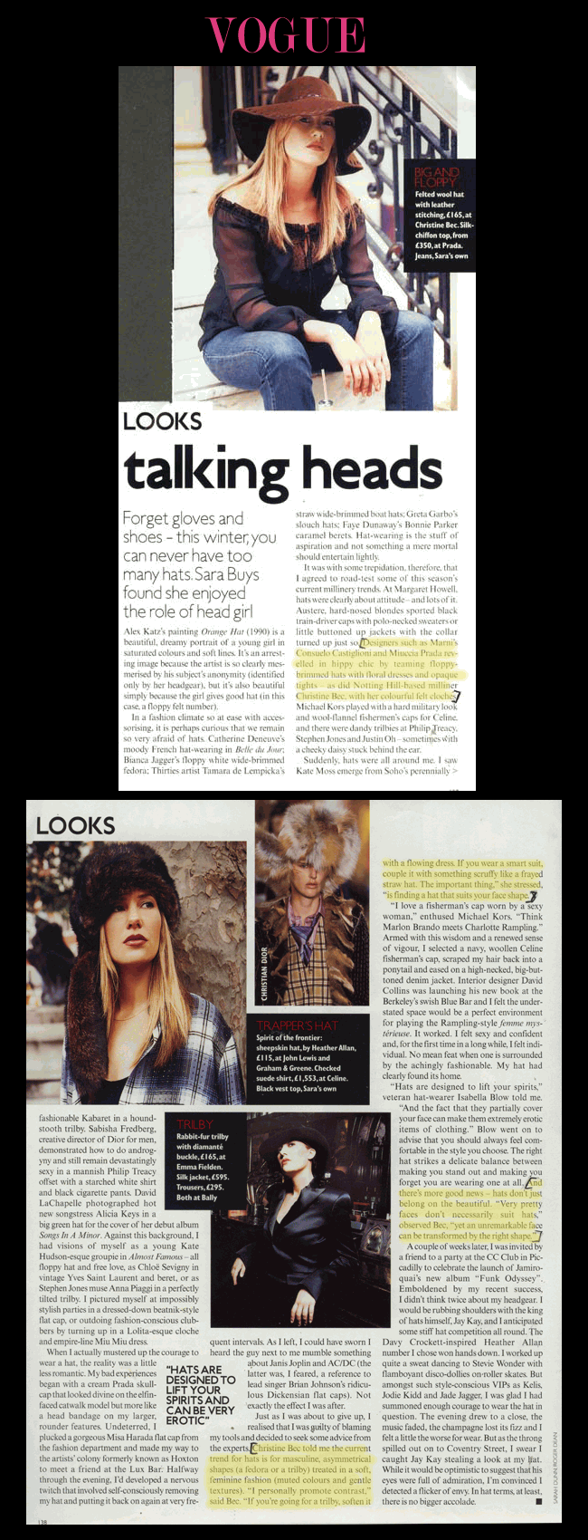 an editorial in a November issue of Vogue